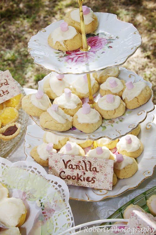 Tea cakes at garden party wedding - wedding photography sydney